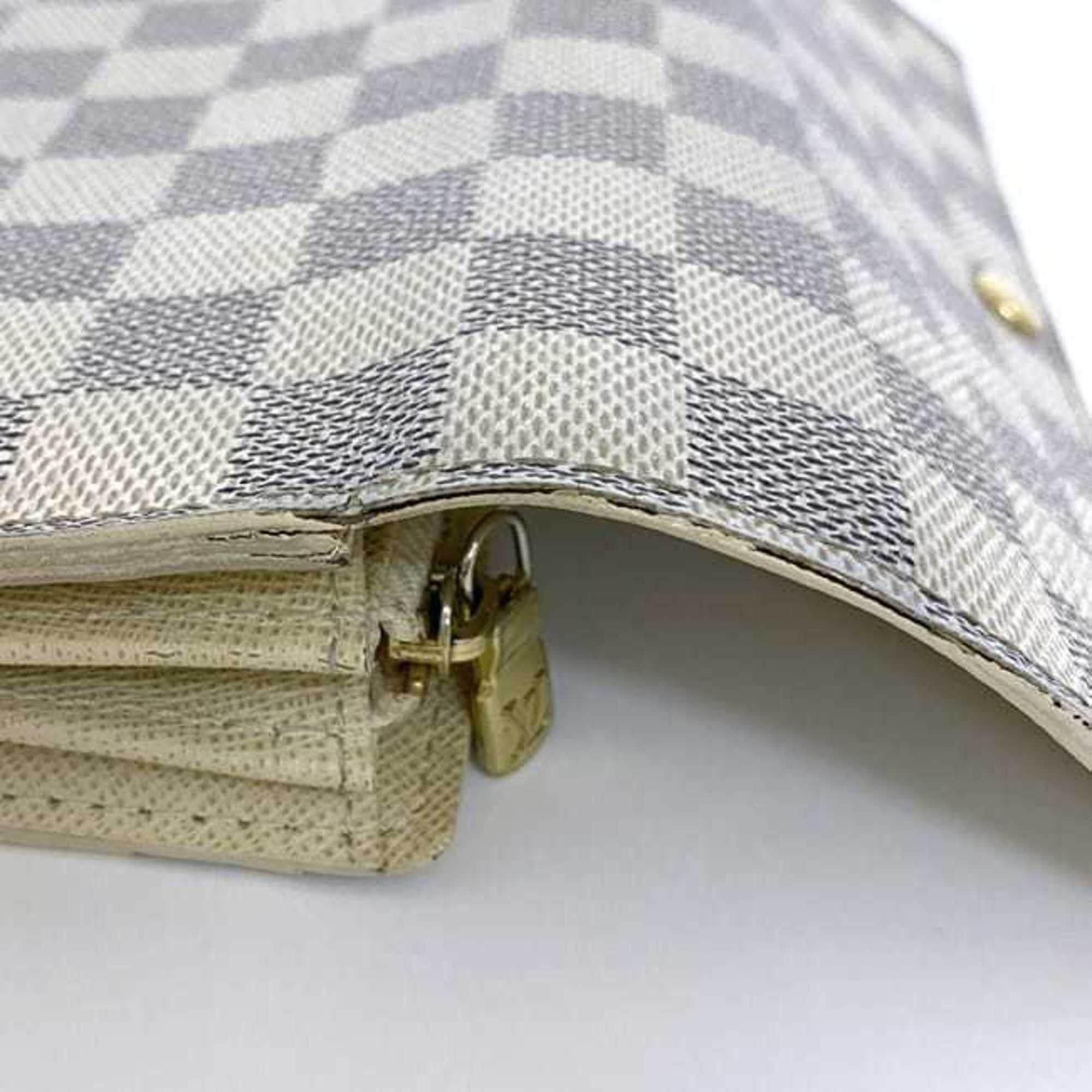 Louis Vuitton Louis Vuitton Bi-fold Long Wallet ec-21233 Gray White Damier Azur N61735 Canvas C098 LOUIS VUITTON Flap Size ONE SIZE - 9 Thumbnail