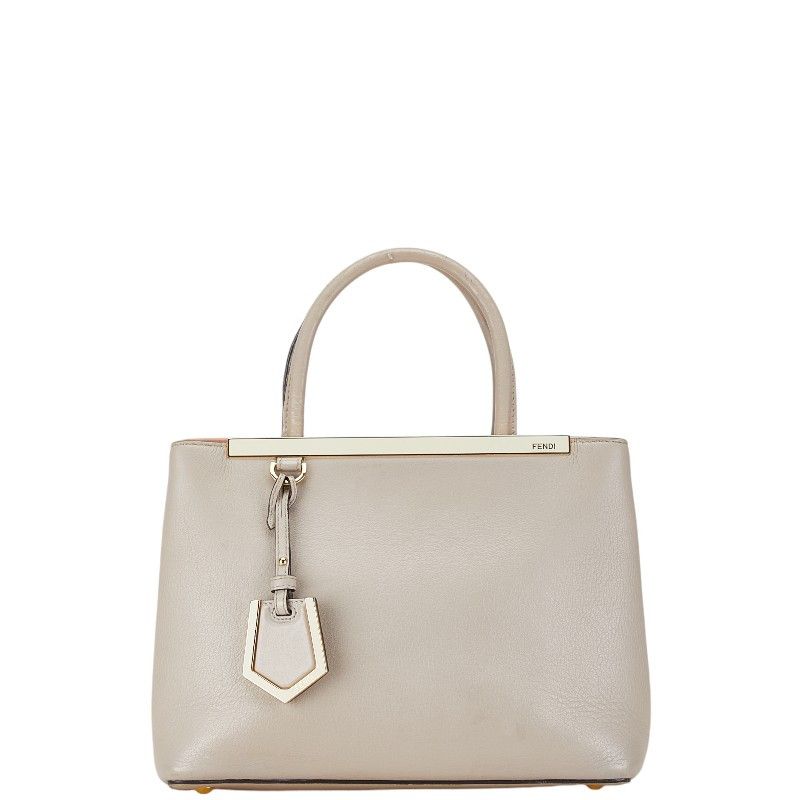 Fendi Fendi Fendi Leather 2Jours Handbag Gray Leather Handbag in Very Good Condition Size ONE SIZE - 2 Thumbnail