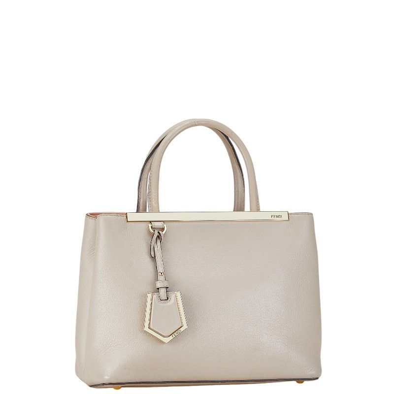 Fendi Fendi Fendi Leather 2Jours Handbag Gray Leather Handbag in Very Good Condition Size ONE SIZE - 3 Thumbnail