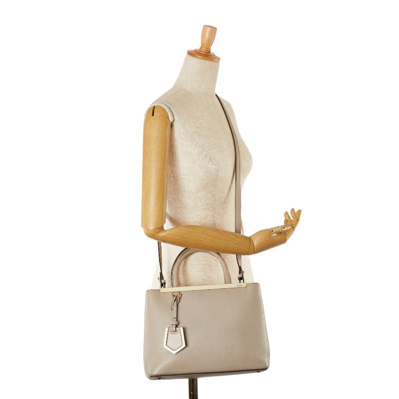 Fendi Fendi Fendi Leather 2Jours Handbag Gray Leather Handbag in Very Good Condition Size ONE SIZE - 13 Thumbnail