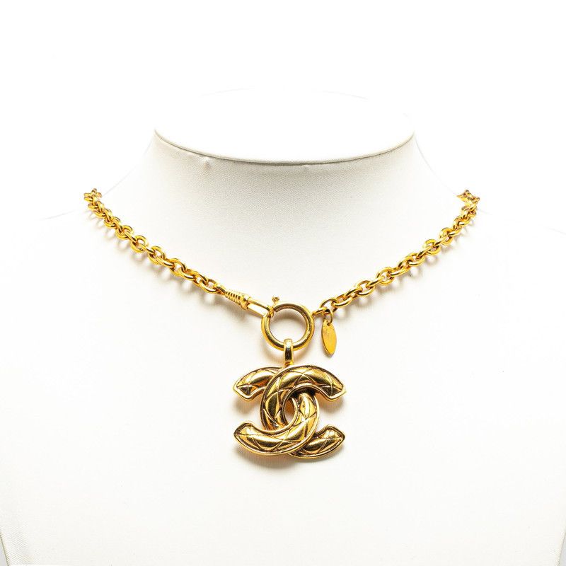 Chanel Chanel Chanel Coco Mark Matelasse Gold Plated Necklace Metal Necklace in Great Condition Size ONE SIZE - 5 Thumbnail