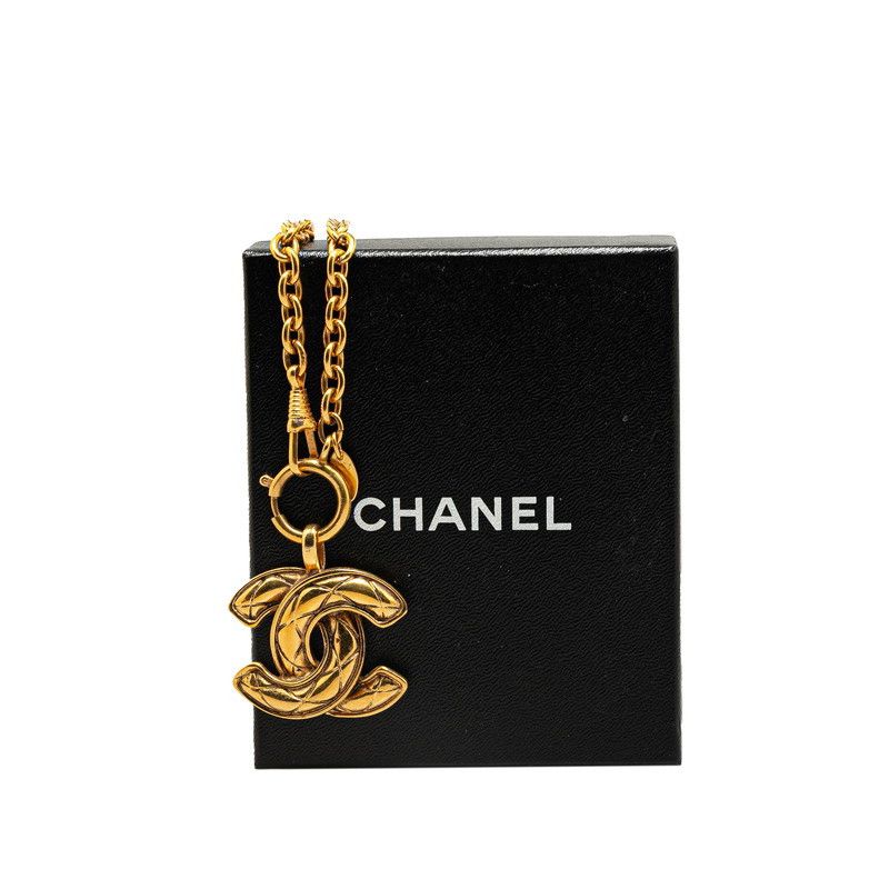 Chanel Chanel Chanel Coco Mark Matelasse Gold Plated Necklace Metal Necklace in Great Condition Size ONE SIZE - 4 Thumbnail