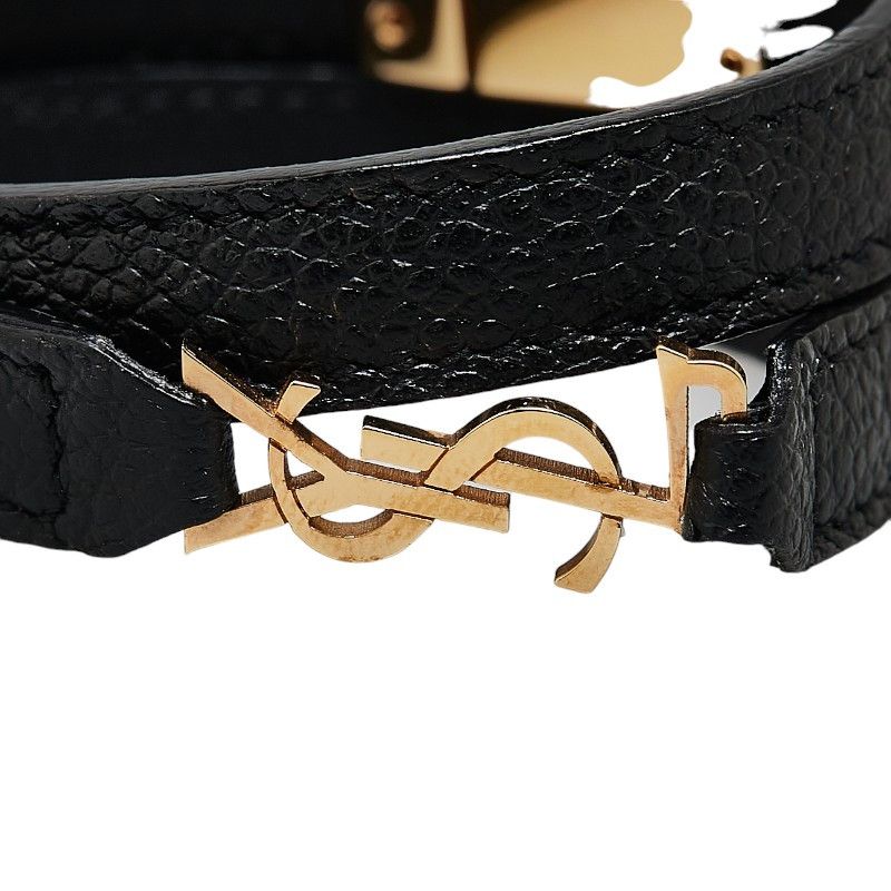 Yves Saint Laurent Yves Saint Laurent Saint Laurent Leather YSL Logo Bracelet Leather Bracelet Size ONE SIZE - 5 Thumbnail