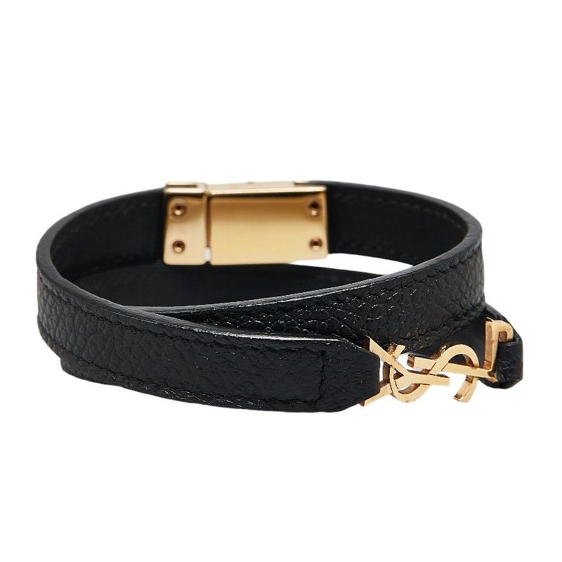 Yves Saint Laurent Yves Saint Laurent Saint Laurent Leather YSL Logo Bracelet Leather Bracelet Size ONE SIZE - 3 Thumbnail
