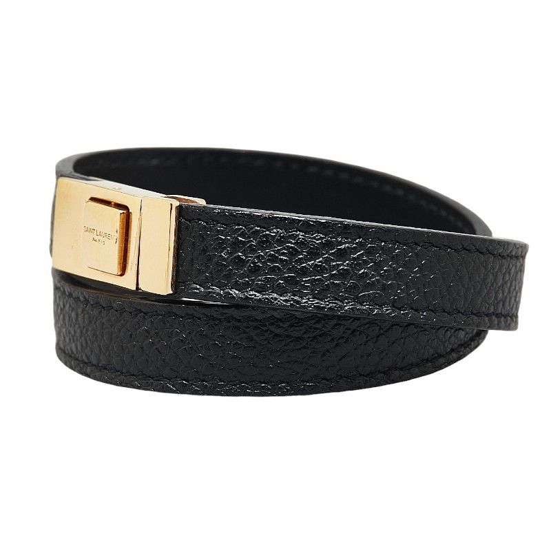 Yves Saint Laurent Yves Saint Laurent Saint Laurent Leather YSL Logo Bracelet Leather Bracelet Size ONE SIZE - 2 Thumbnail