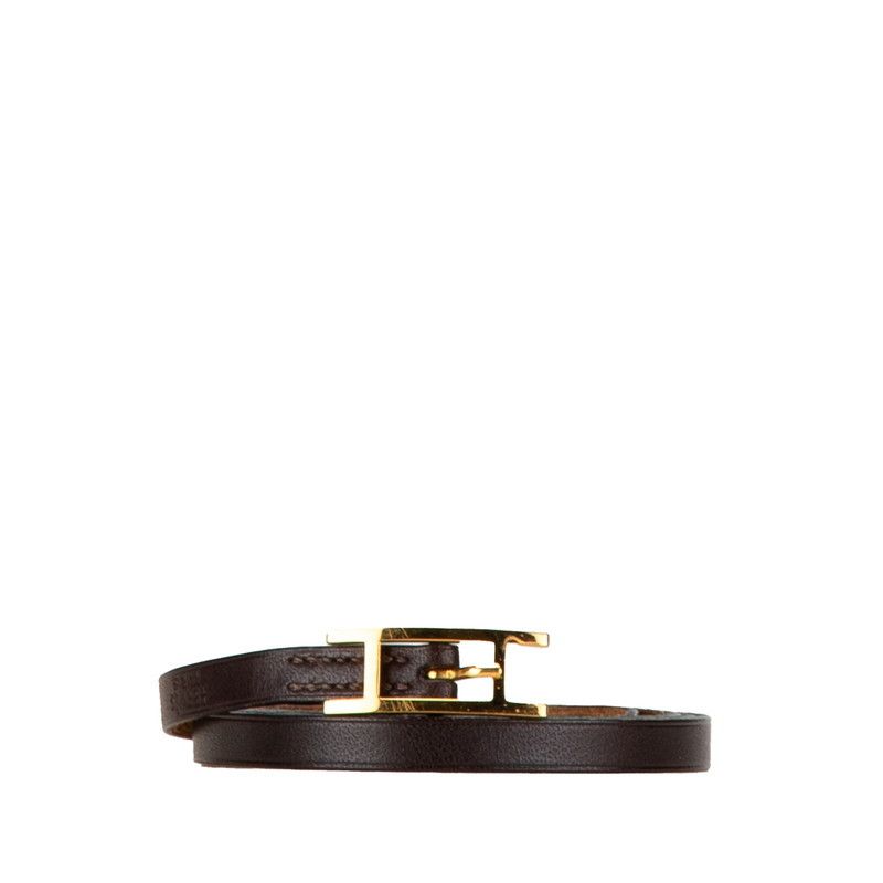 Hermes Hermes Hermes H Logo Leather Choker Brown Leather Pet Collar in Very Good Condition Size ONE SIZE - 2 Thumbnail