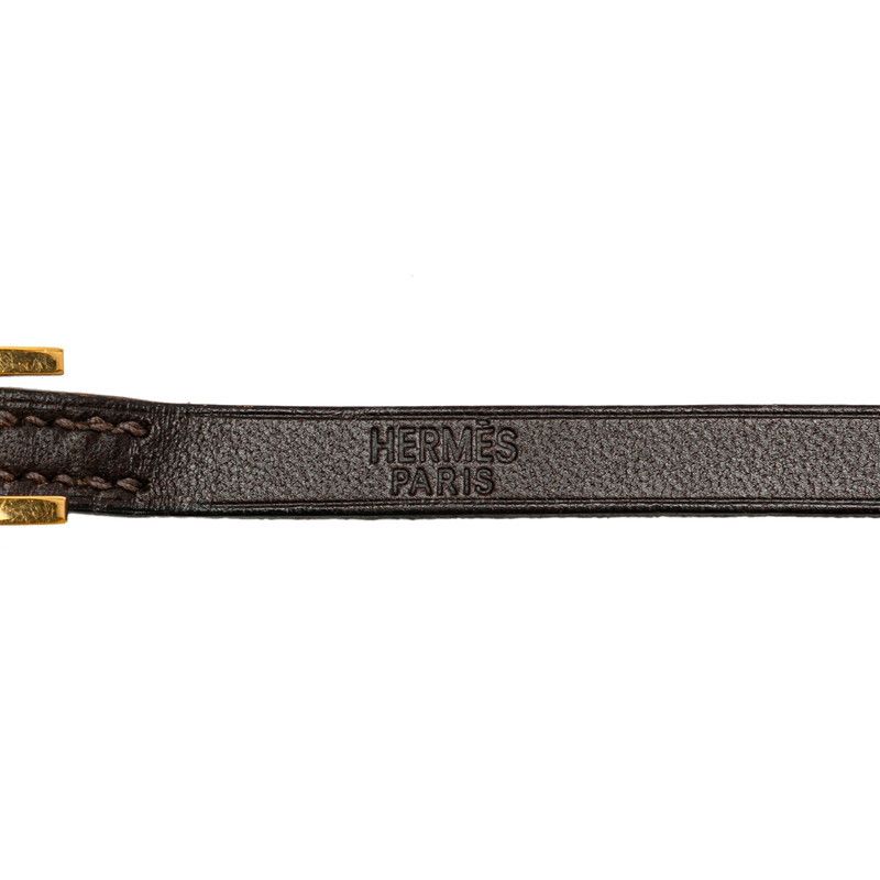 Hermes Hermes Hermes H Logo Leather Choker Brown Leather Pet Collar in Very Good Condition Size ONE SIZE - 6 Thumbnail