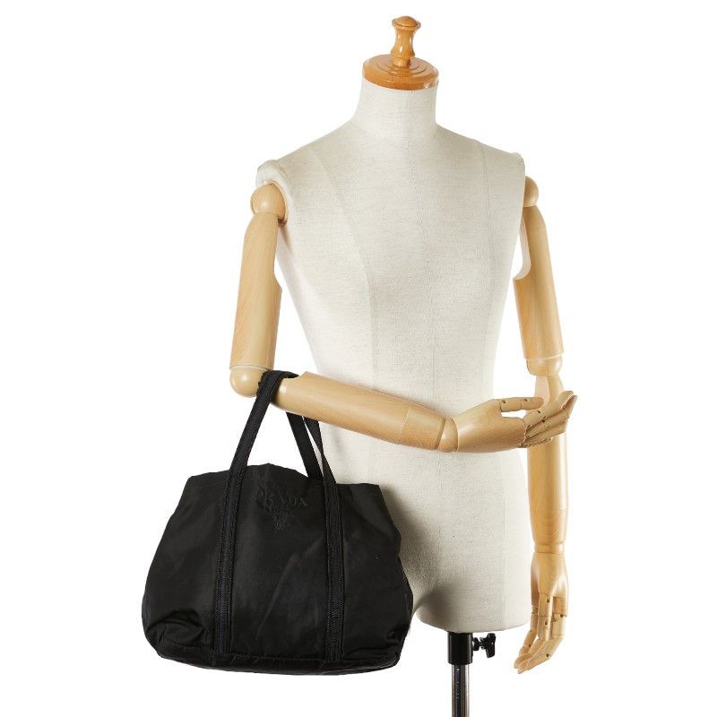 Prada Prada Prada Nylon Logo Handbag Black Canvas Handbag in Good Condition Size ONE SIZE - 10 Thumbnail
