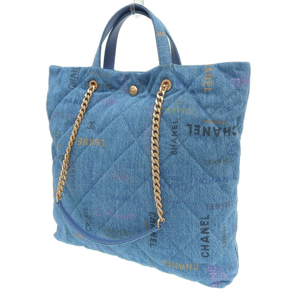 Chanel Chanel Chanel Denim Maxi Shopping Bag AS3128 Denim Shoulder Bag AS3128 in Excellent Condition Size ONE SIZE - 2 Thumbnail