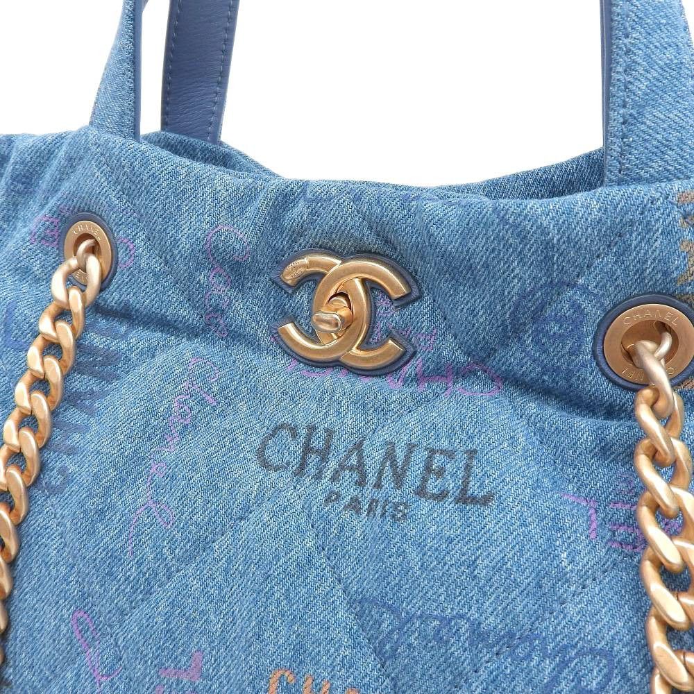 Chanel Chanel Chanel Denim Maxi Shopping Bag AS3128 Denim Shoulder Bag AS3128 in Excellent Condition Size ONE SIZE - 5 Thumbnail