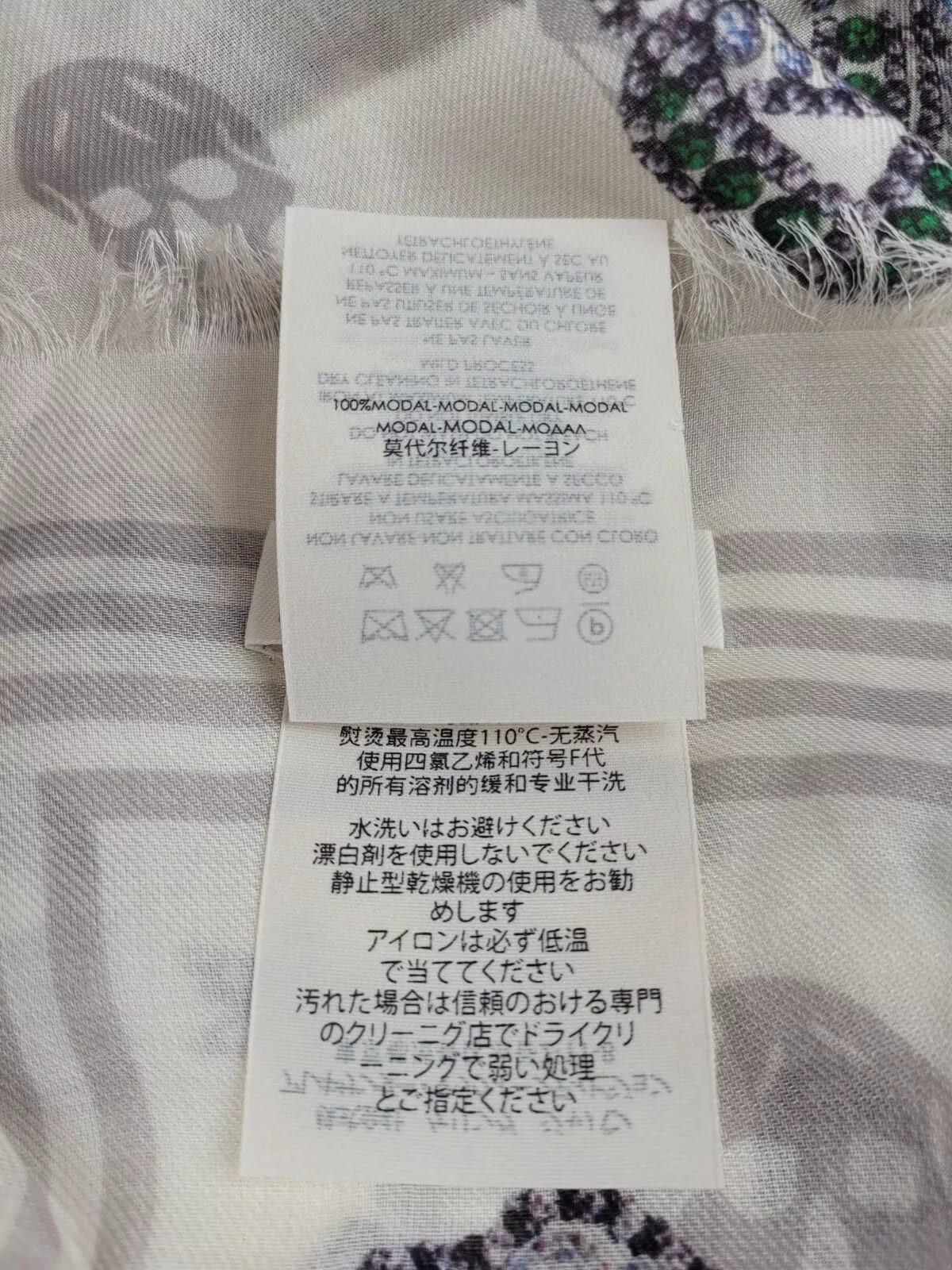 Alexander McQueen White Modal Skull/Crystal Ribbon Bow Print Scarf Size ONE SIZE - 8 Thumbnail