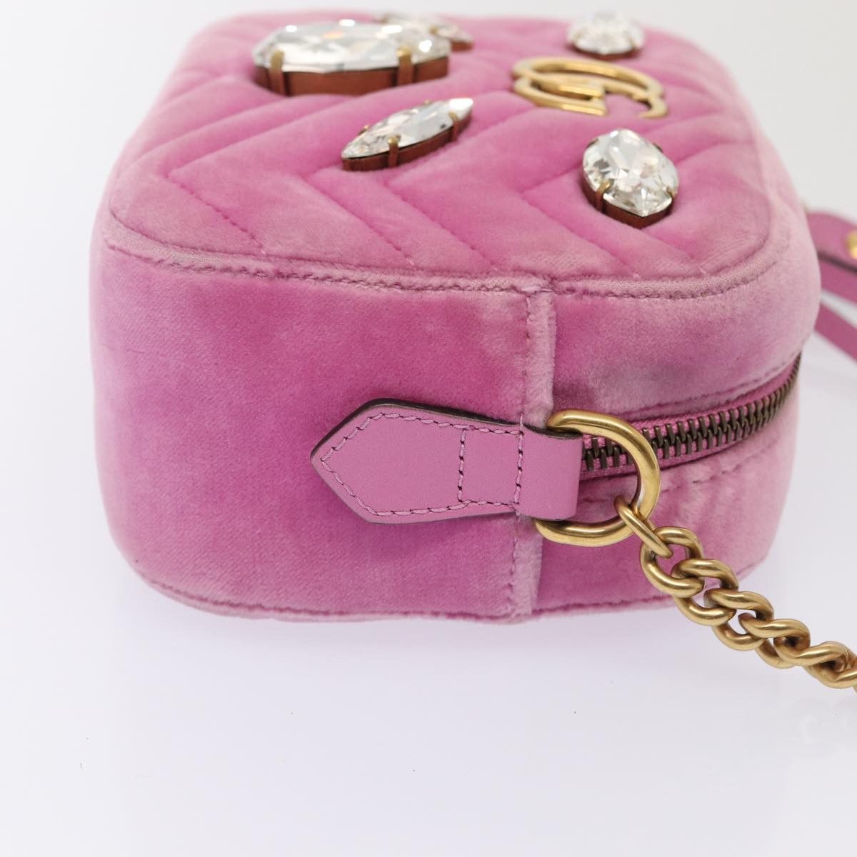 Gucci Marmont Pink Velvet Shoulder Bag (Pre-Owned) Size ONE SIZE - 8 Thumbnail
