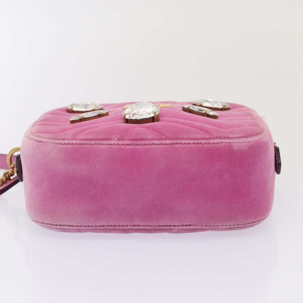 Gucci Marmont Pink Velvet Shoulder Bag (Pre-Owned) Size ONE SIZE - 3 Thumbnail
