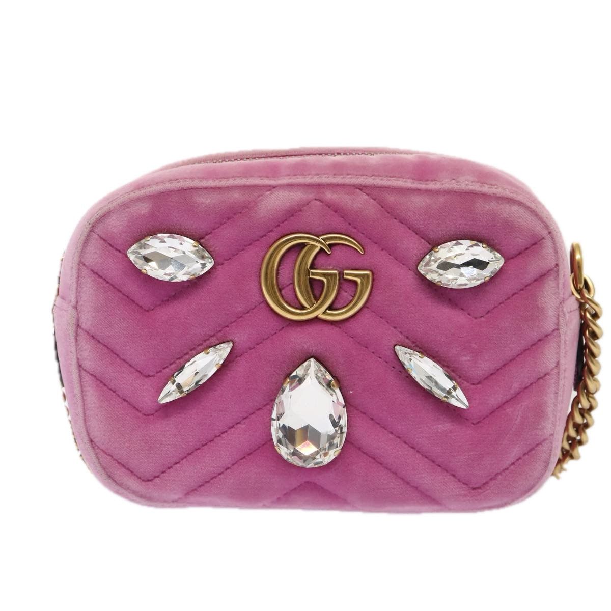 Gucci Marmont Pink Velvet Shoulder Bag (Pre-Owned) Size ONE SIZE - 15 Thumbnail