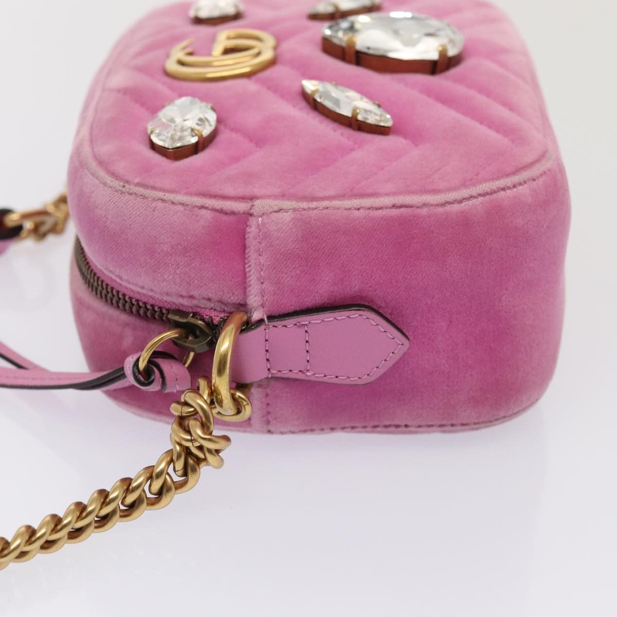 Gucci Marmont Pink Velvet Shoulder Bag (Pre-Owned) Size ONE SIZE - 9 Thumbnail