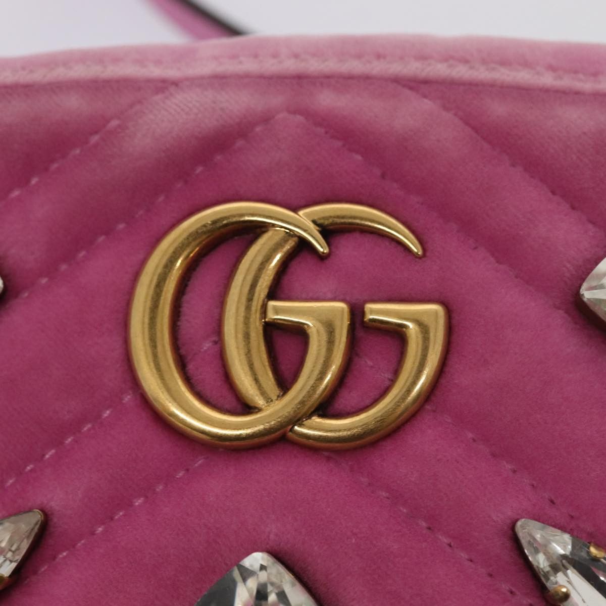 Gucci Marmont Pink Velvet Shoulder Bag (Pre-Owned) Size ONE SIZE - 18 Thumbnail