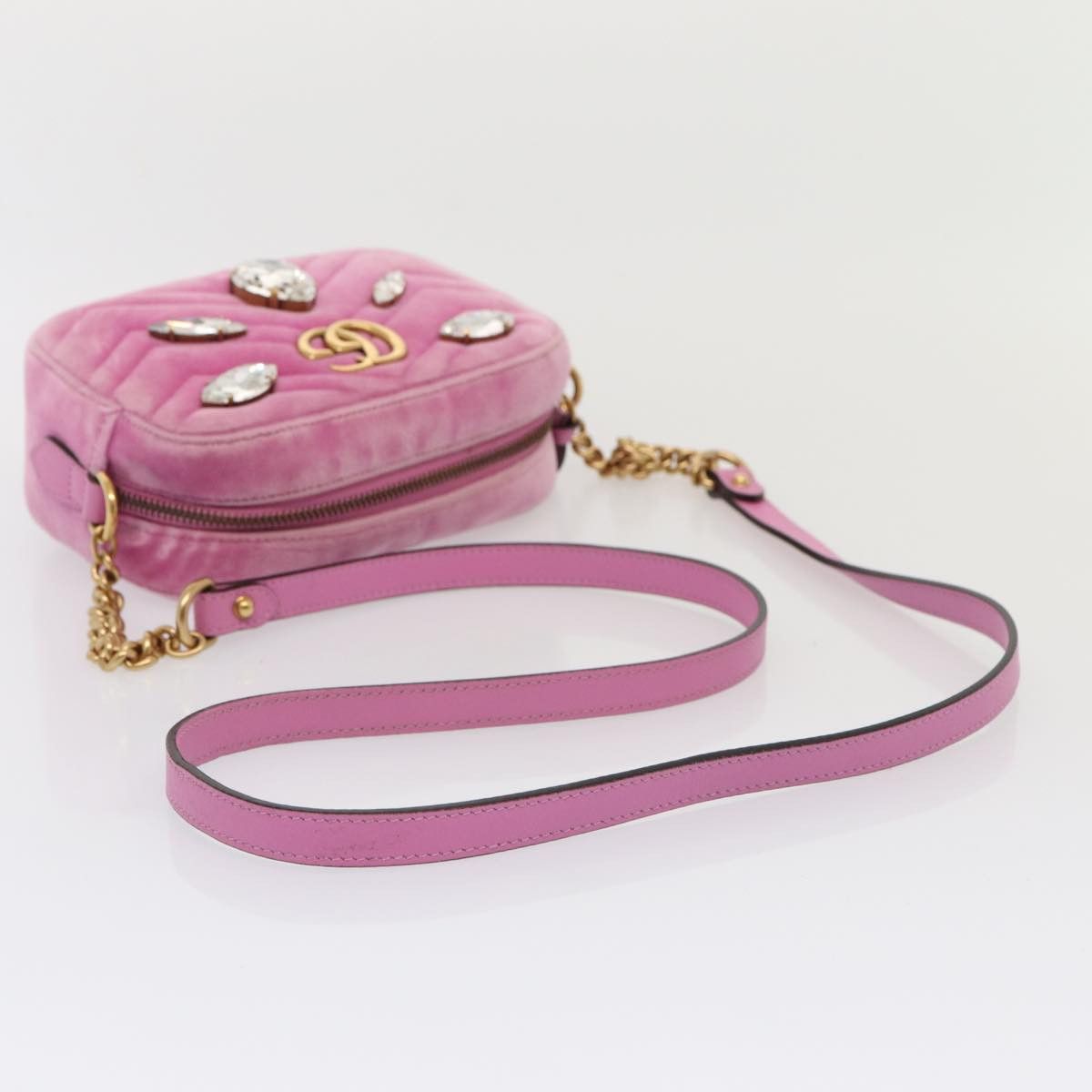 Gucci Marmont Pink Velvet Shoulder Bag (Pre-Owned) Size ONE SIZE - 10 Thumbnail