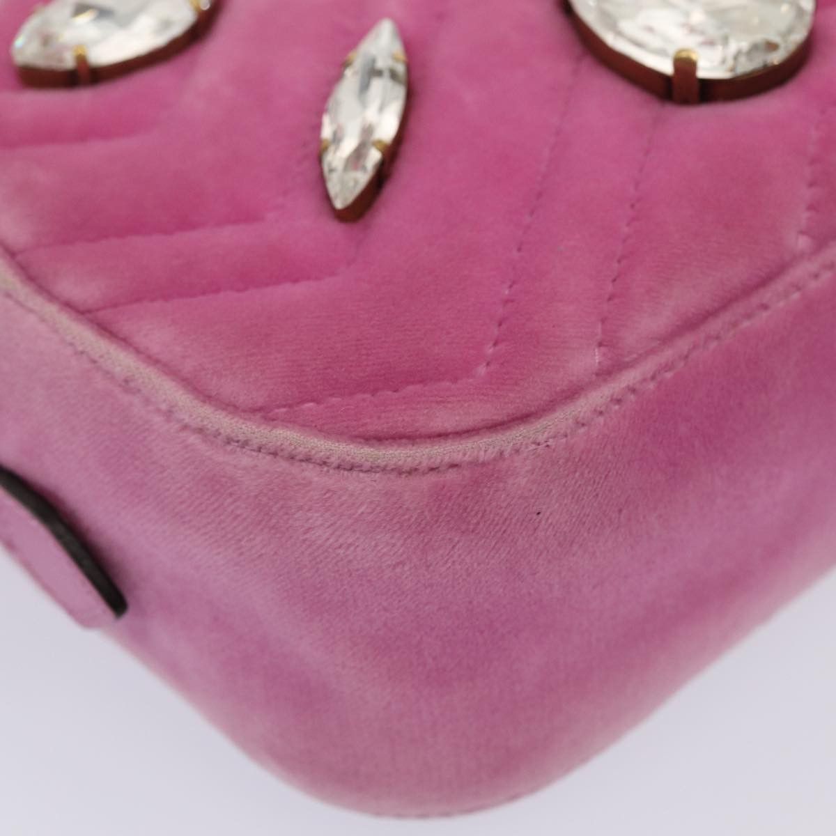 Gucci Marmont Pink Velvet Shoulder Bag (Pre-Owned) Size ONE SIZE - 13 Thumbnail