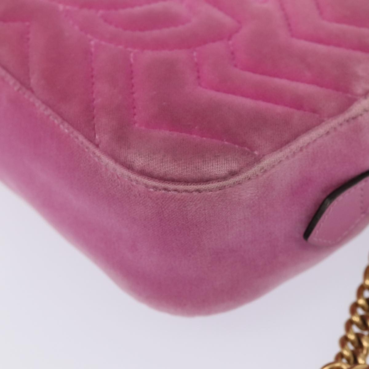 Gucci Marmont Pink Velvet Shoulder Bag (Pre-Owned) Size ONE SIZE - 14 Thumbnail