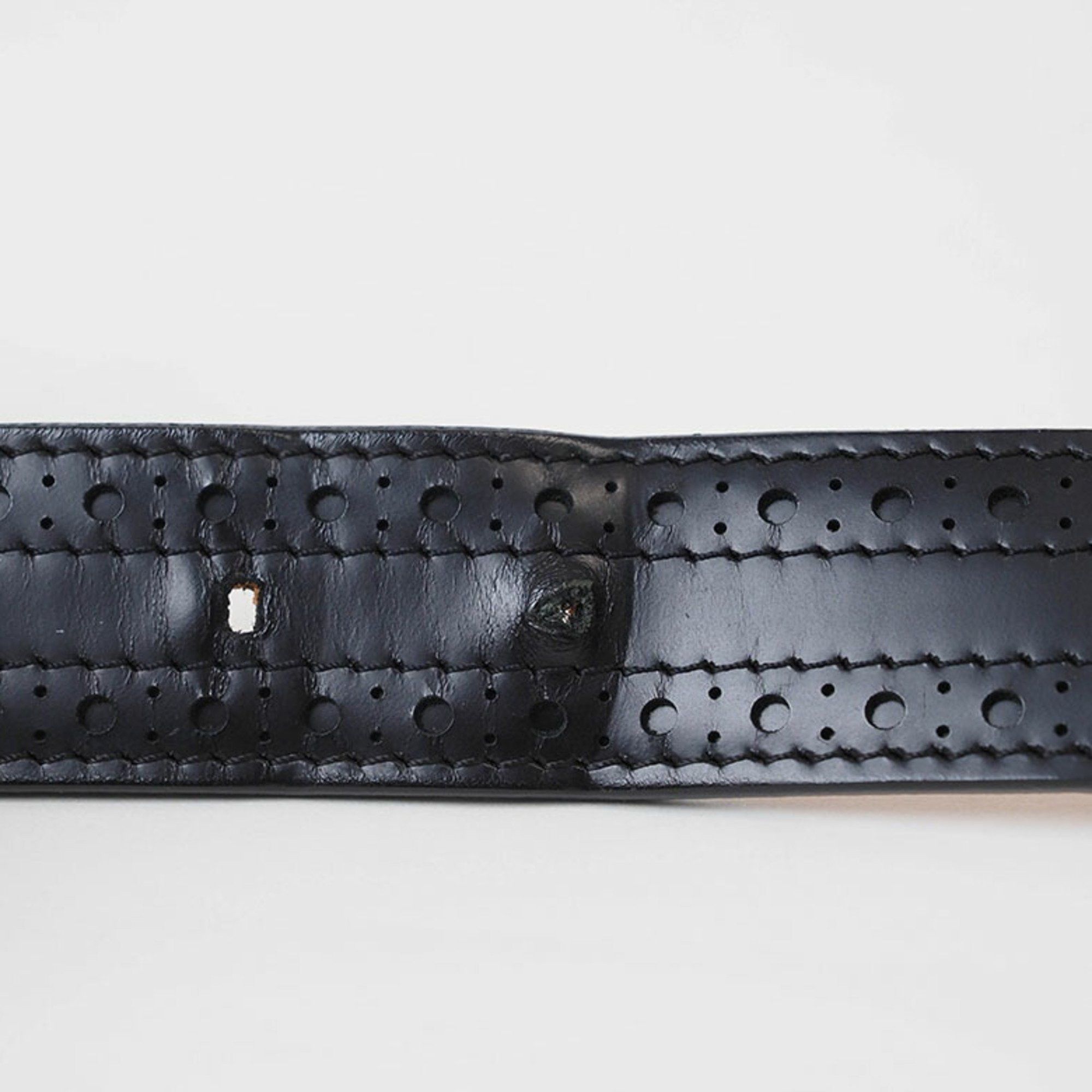 Other Louis Vuitton Belt Santur 95cm Black Men's Leather Openwork Silver Buckle LOUIS VUITTON Size ONE SIZE - 5 Thumbnail