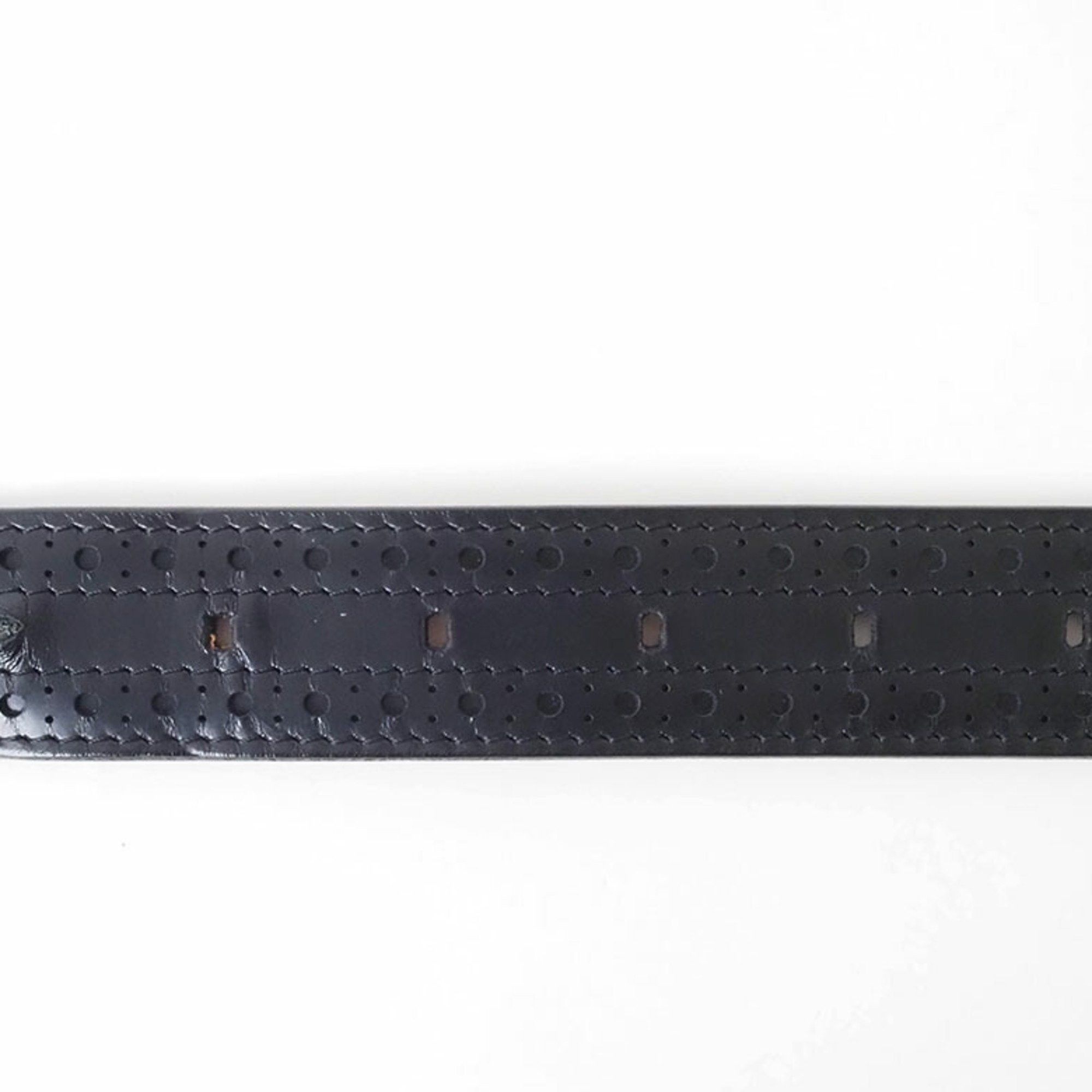 Other Louis Vuitton Belt Santur 95cm Black Men's Leather Openwork Silver Buckle LOUIS VUITTON Size ONE SIZE - 3 Thumbnail