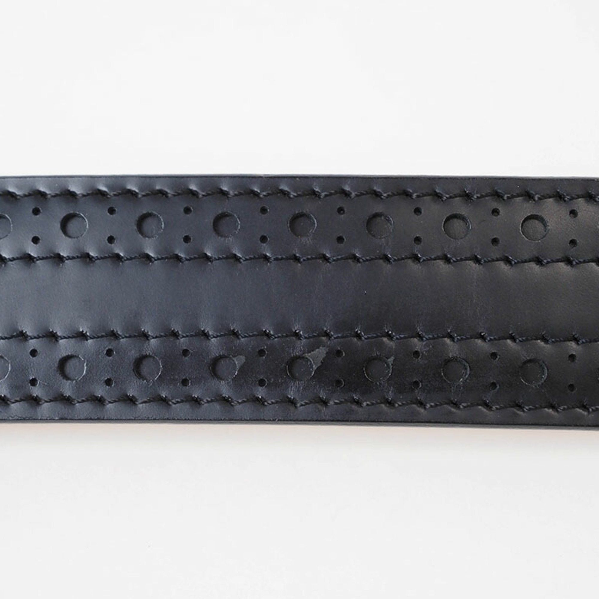 Other Louis Vuitton Belt Santur 95cm Black Men's Leather Openwork Silver Buckle LOUIS VUITTON Size ONE SIZE - 4 Thumbnail