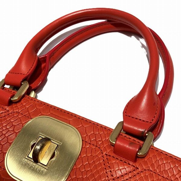 Longchamp Longchamp Longchamp 2Way Python Embossed Leather Tote Bag Leather Tote Bag in Good Condition Size ONE SIZE - 8 Thumbnail