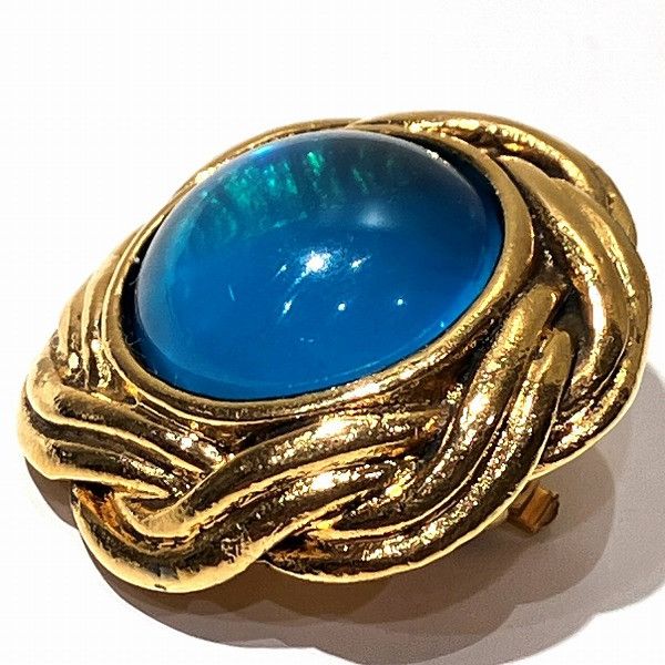 Chanel Chanel Chanel Blue Stone Earrings Clip Metal Earrings in Great Condition Size ONE SIZE - 8 Thumbnail