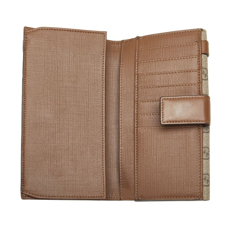 Gucci Gucci Gucci GG Supreme Bifold Wallet Beige Brown PVC Leather Canvas Short Wallet 309754 in Very Good Condition Size ONE SIZE - 5 Thumbnail