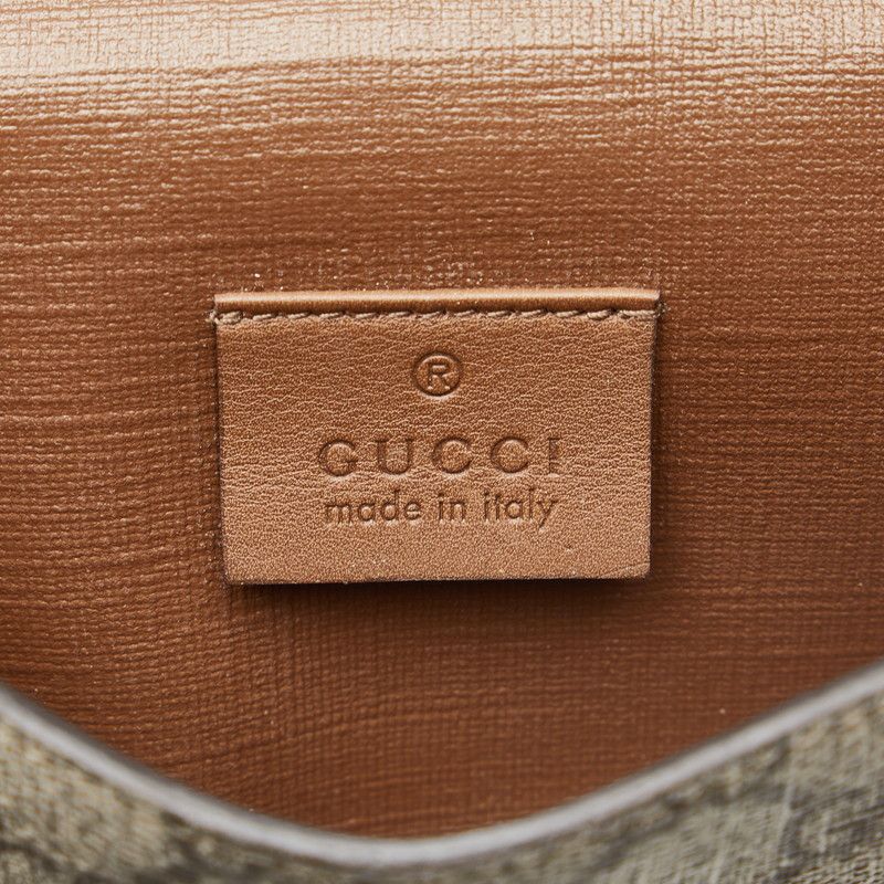 Gucci Gucci Gucci GG Supreme Bifold Wallet Beige Brown PVC Leather Canvas Short Wallet 309754 in Very Good Condition Size ONE SIZE - 7 Thumbnail