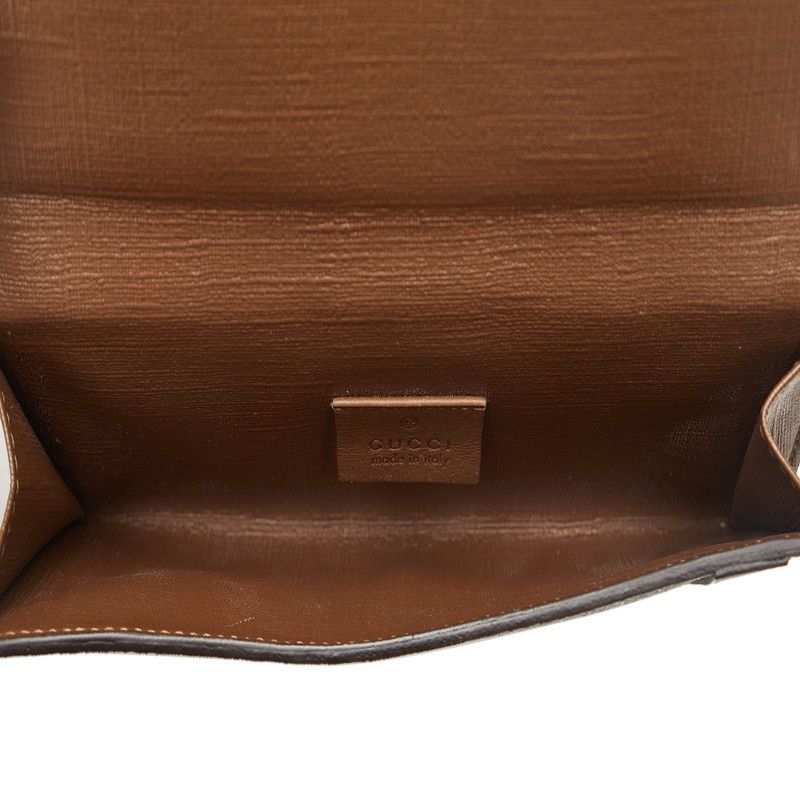 Gucci Gucci Gucci GG Supreme Bifold Wallet Beige Brown PVC Leather Canvas Short Wallet 309754 in Very Good Condition Size ONE SIZE - 6 Thumbnail
