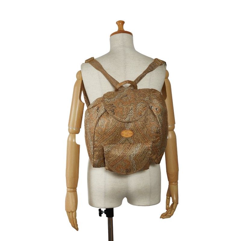 Etro Etro Etro Nylon Paisley Backpack Beige Brown Canvas Backpack in Very Good Condition Size ONE SIZE - 7 Thumbnail