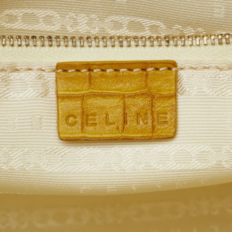 Celine Celine Celine Canvas Leather Croc Embossed Tote Bag Canvas Tote Bag in Very Good Condition Size ONE SIZE - 11 Thumbnail