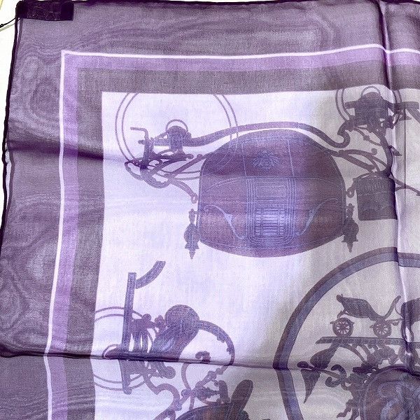 Hermes Hermes Hermes Silk Ex-Libris Carriage Scarf Canvas Scarf Size ONE SIZE - 7 Thumbnail