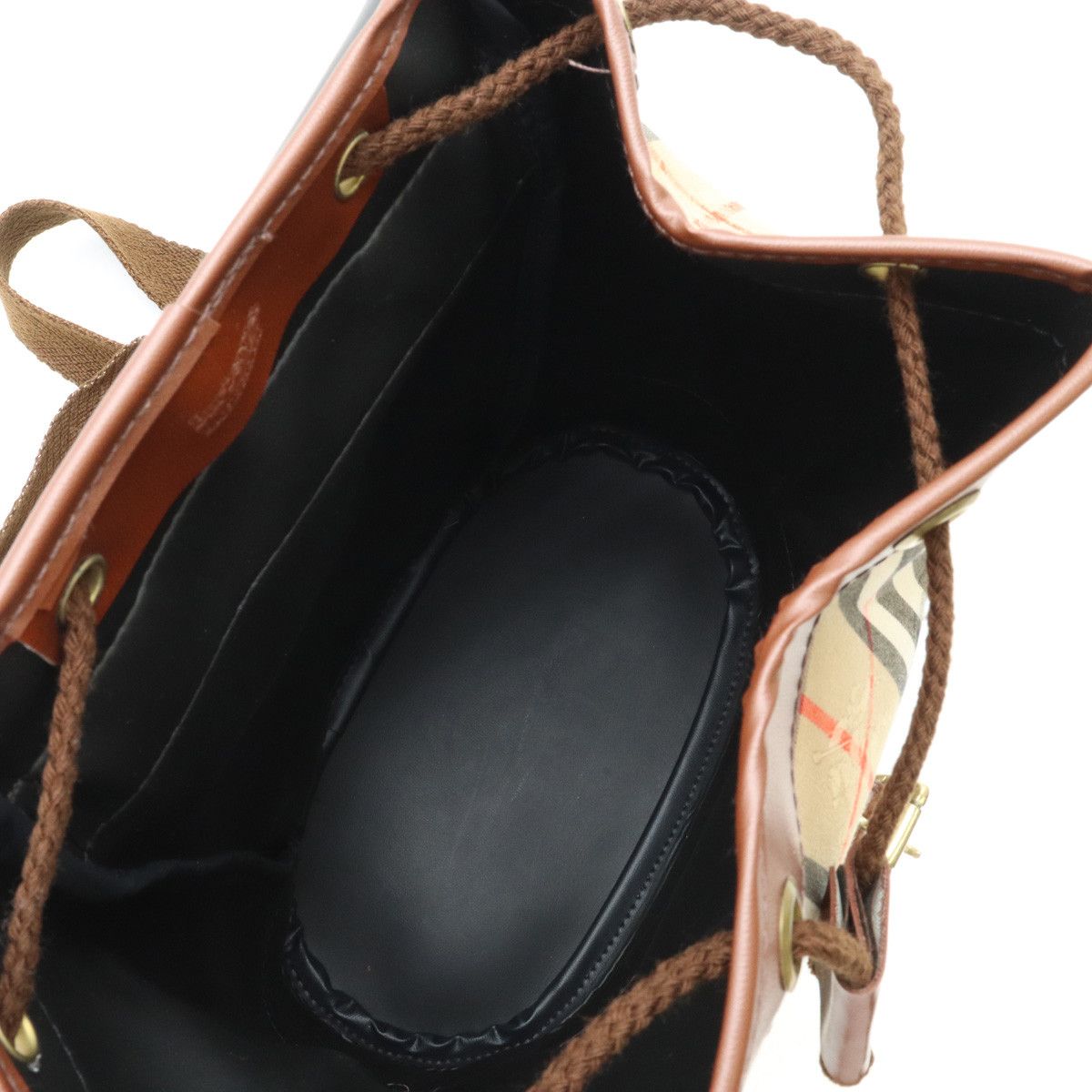 Burberry Burberry Burberry Nova Check Shadow Horse Backpack Canvas Leather Canvas Backpack in Great Condition Size ONE SIZE - 5 Thumbnail