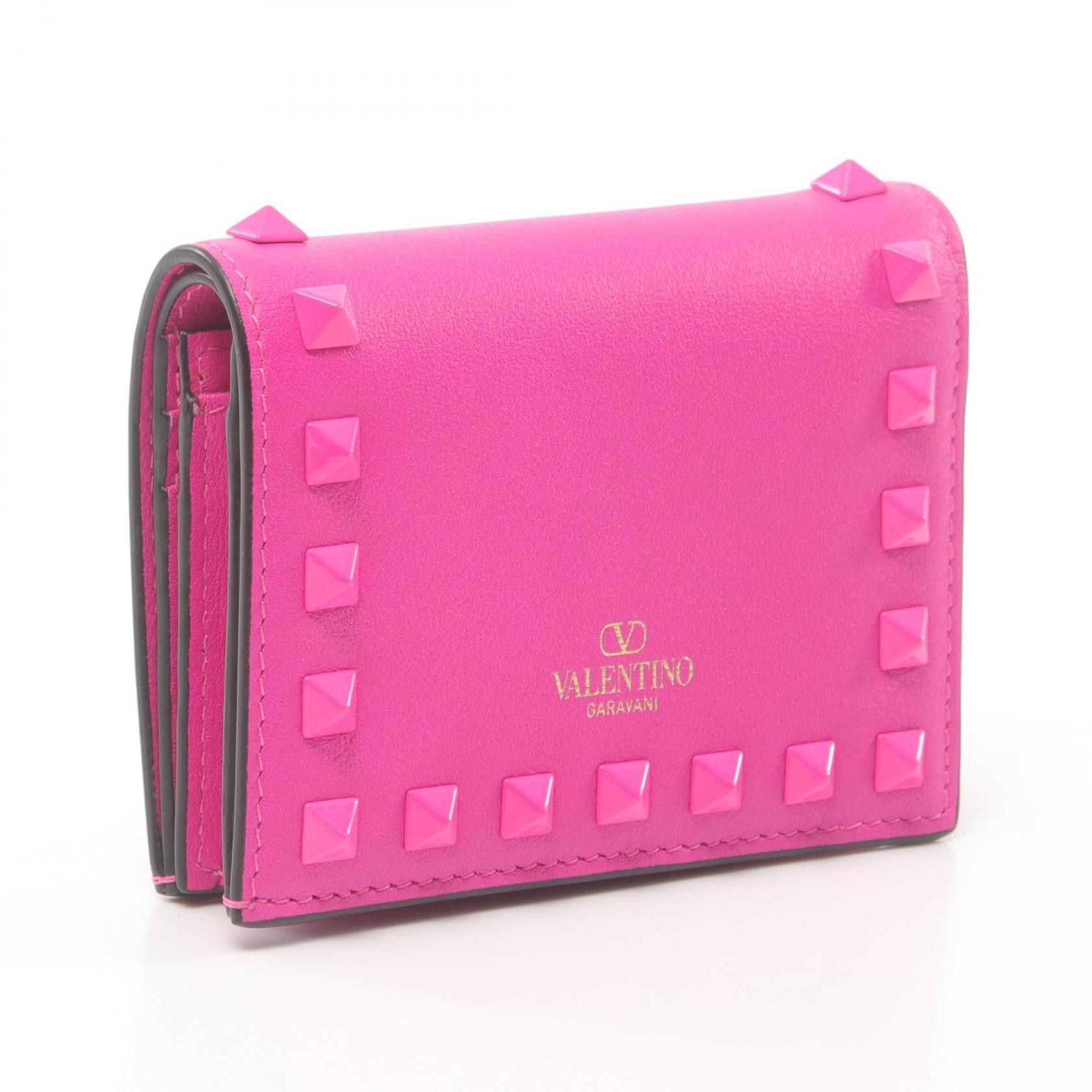 Valentino Valentino Rockstud Bifold Wallet Leather Short Wallet in Great Condition Size ONE SIZE - 2 Thumbnail