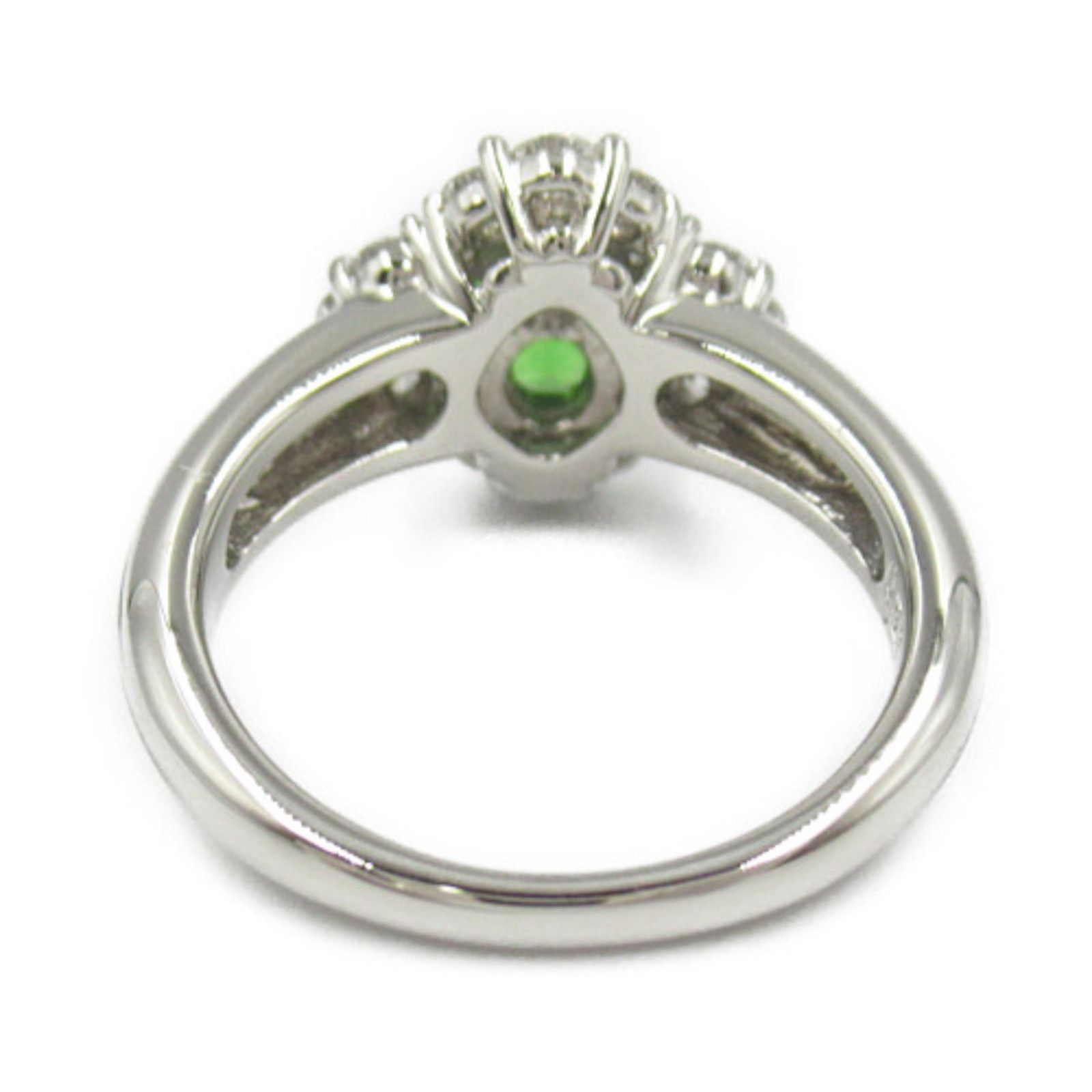 Other Other Platinum Emerald Diamond Ring Metal Ring in Great Condition Size ONE SIZE - 3 Thumbnail