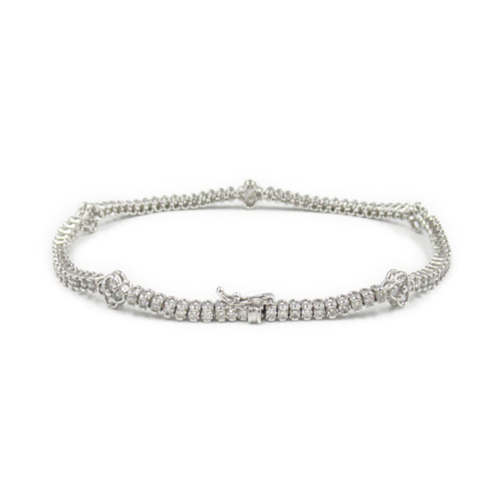 Other Other 14K Diamond Chain Bracelet Metal Bracelet in Great Condition Size ONE SIZE - 2 Thumbnail