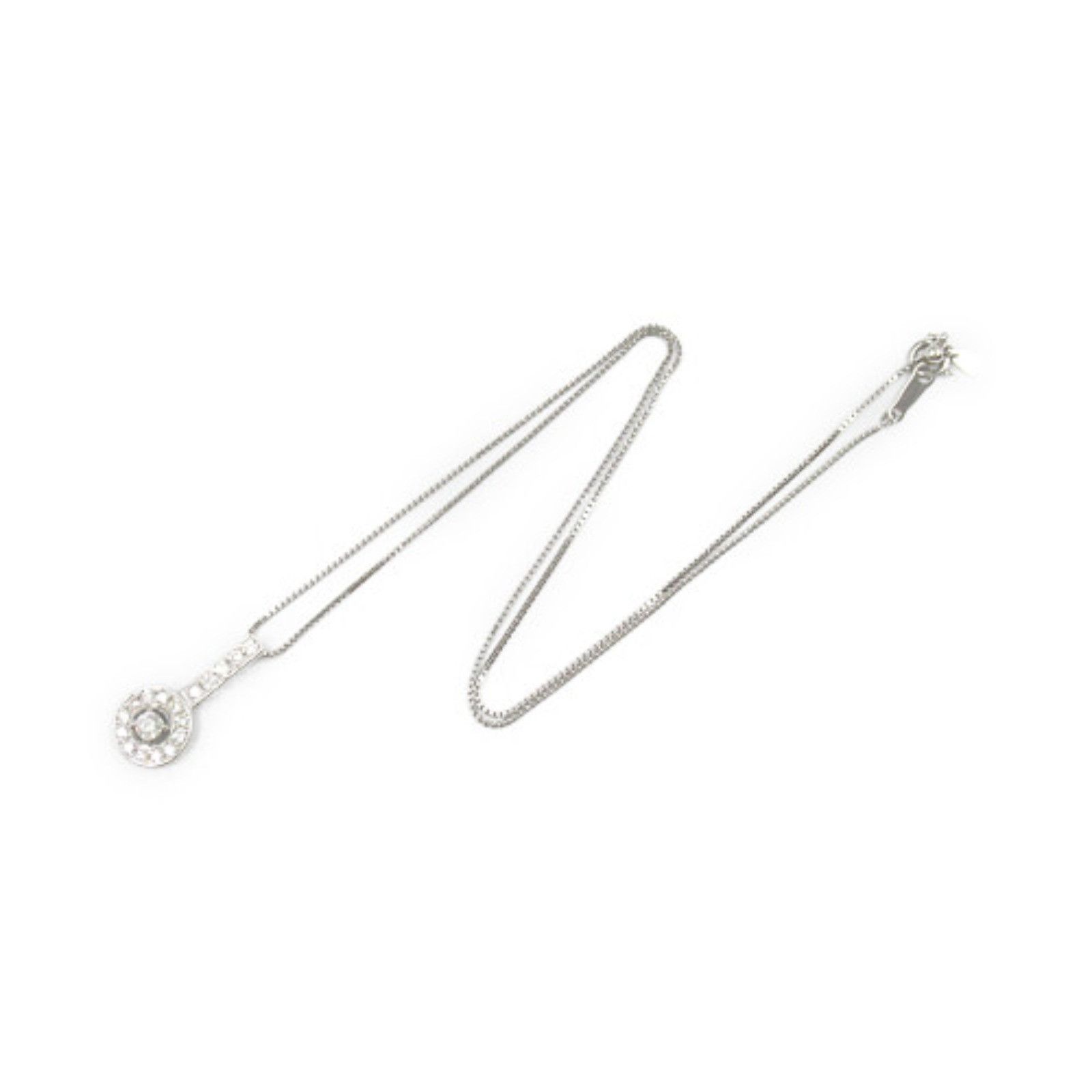 Other Other Platinum Diamond Necklace Metal Necklace in Great Condition Size ONE SIZE - 3 Thumbnail