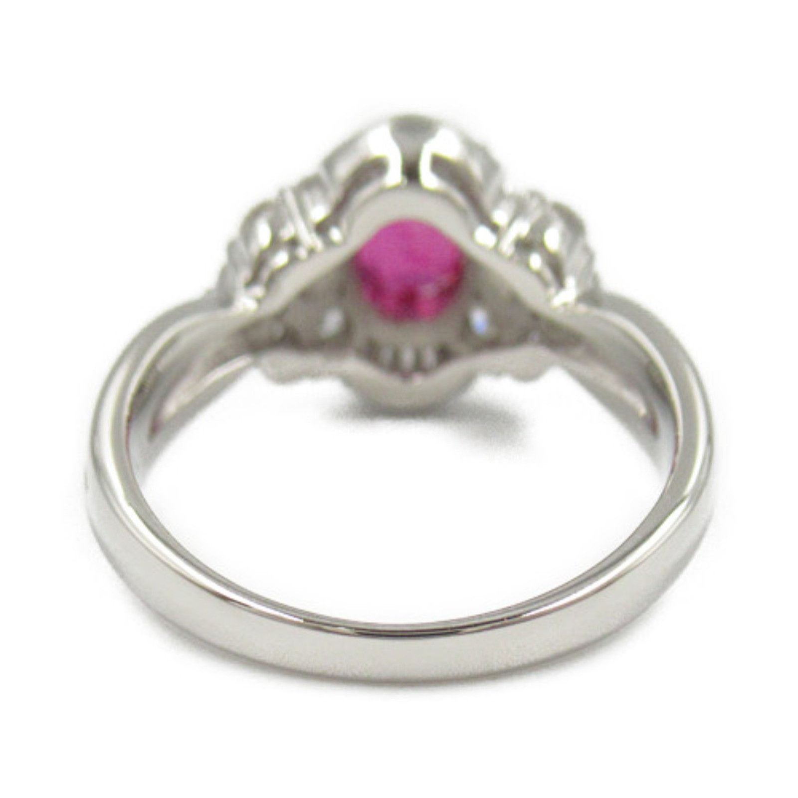 Other Other Platinum Ruby Diamond Ring Metal Ring in Great Condition Size ONE SIZE - 3 Thumbnail