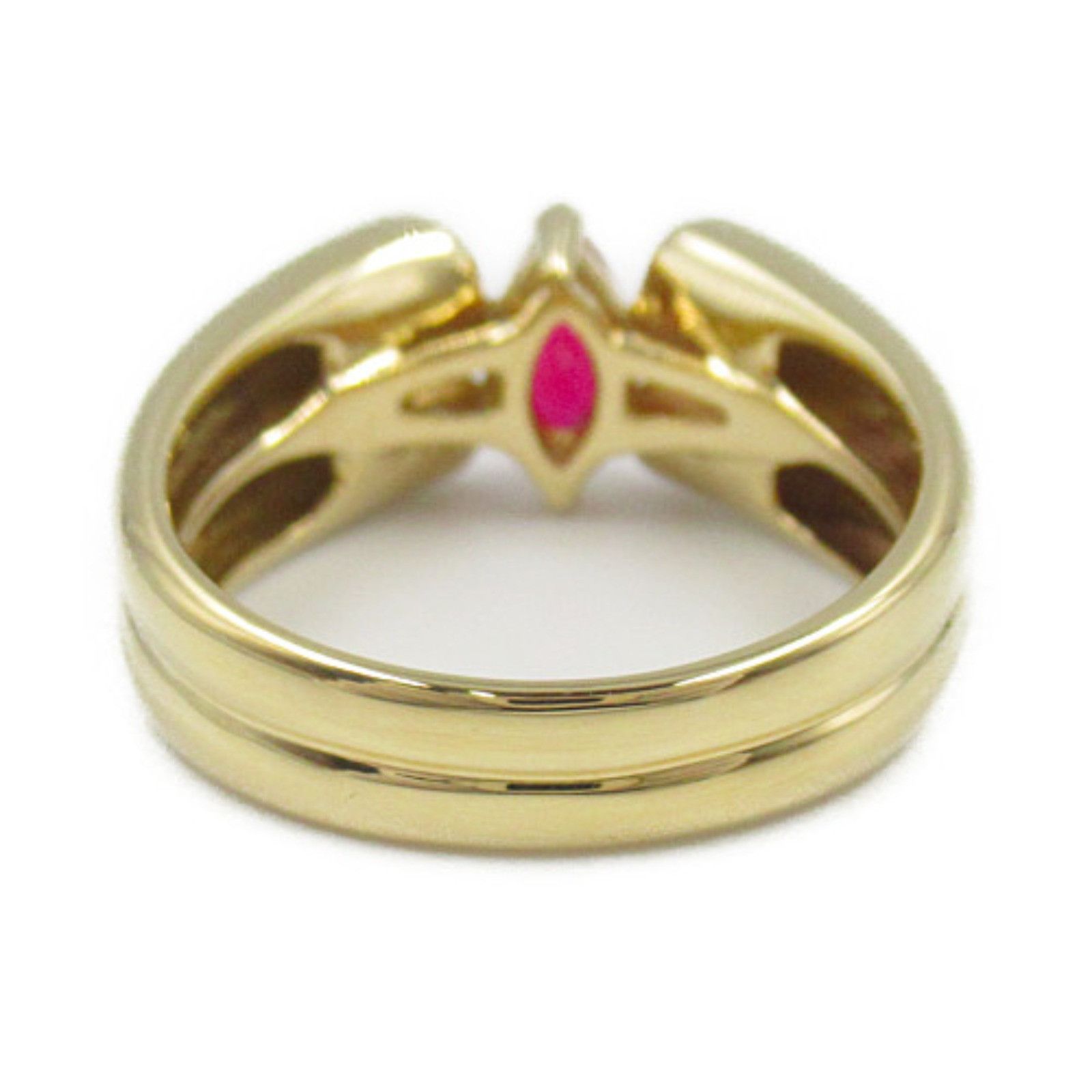 Other Other 18K Ruby Diamond Ring Metal Ring in Great Condition Size ONE SIZE - 3 Thumbnail