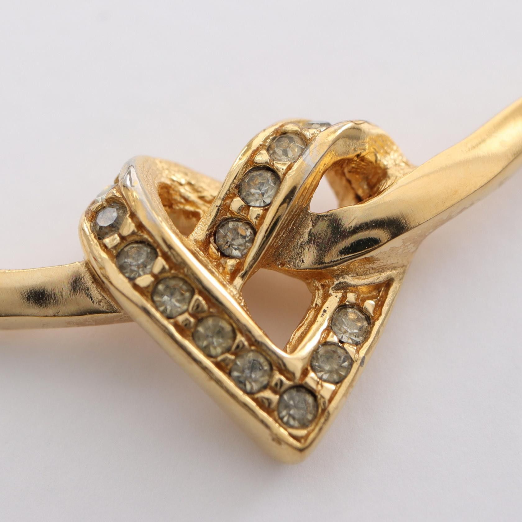 Dior Dior Heart Rhinestone Necklace Metal Necklace in Great Condition Size ONE SIZE - 6 Thumbnail