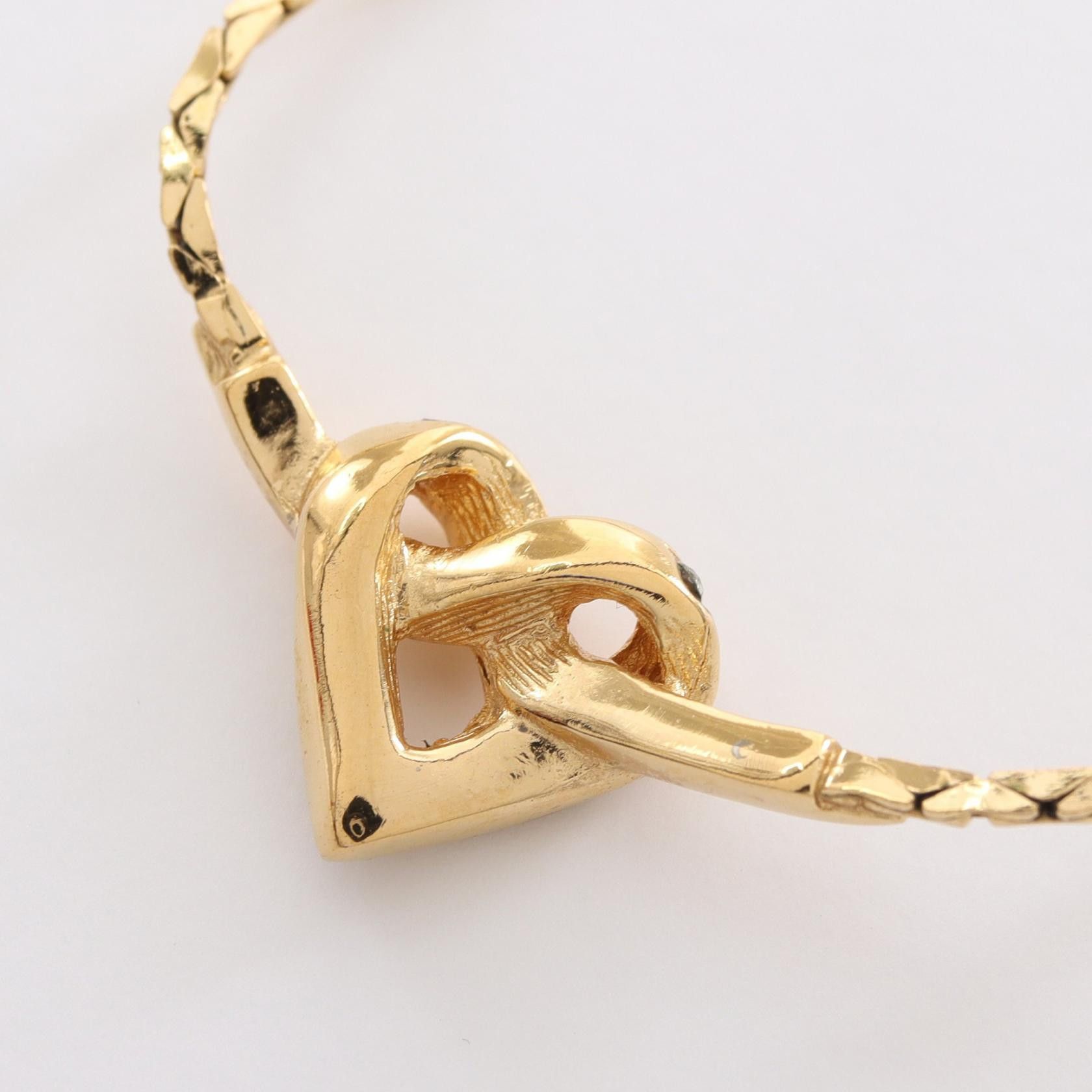 Dior Dior Heart Rhinestone Necklace Metal Necklace in Great Condition Size ONE SIZE - 2 Thumbnail