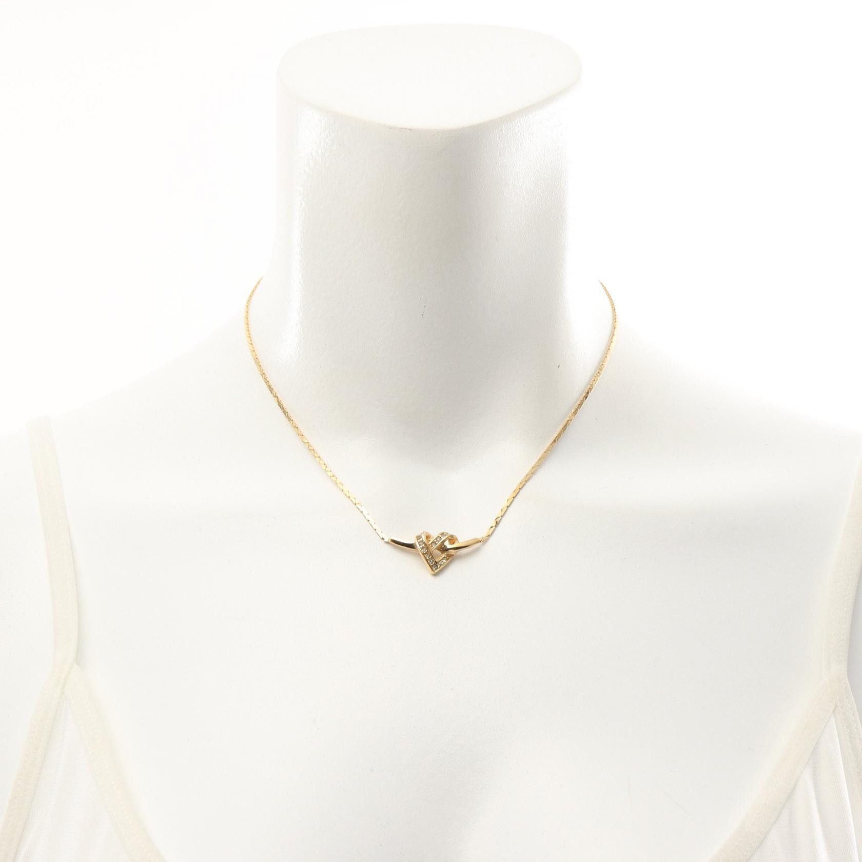 Dior Dior Heart Rhinestone Necklace Metal Necklace in Great Condition Size ONE SIZE - 4 Thumbnail