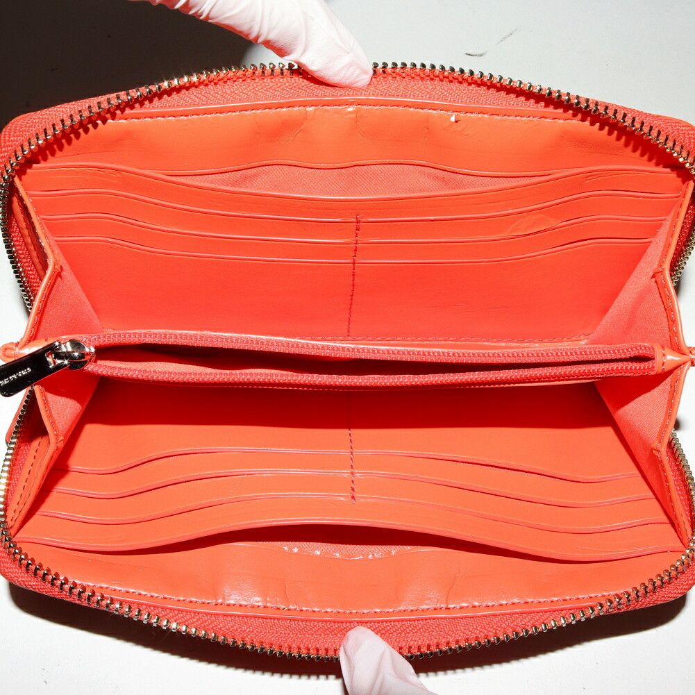 Coach Coach Coach Signature Accordion Zip Wallet Orange Canvas Long Wallet F54630 in Pristine Condition Size ONE SIZE - 3 Thumbnail