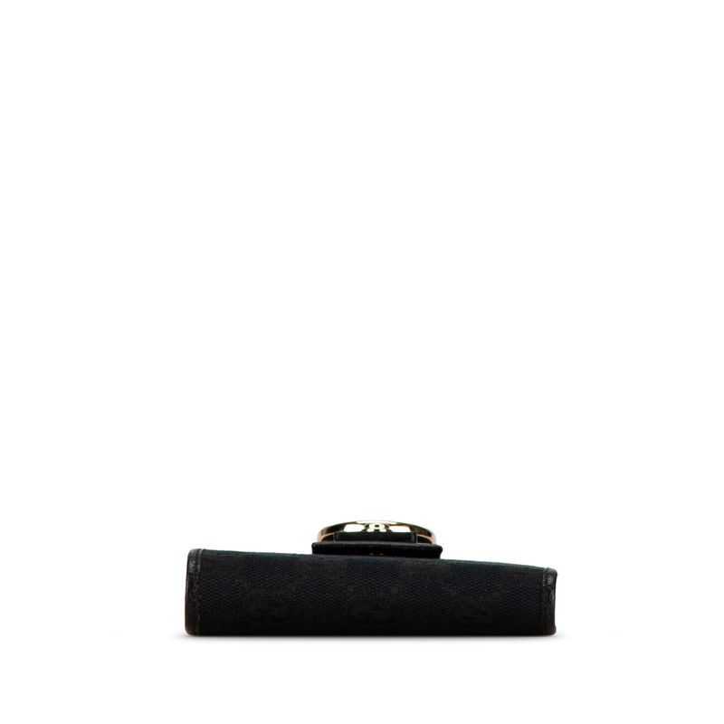 Gucci Gucci Gucci GG Canvas Abby Line Bifold Wallet Black Canvas Short Wallet 1414211 in Very Good Condition Size ONE SIZE - 4 Thumbnail