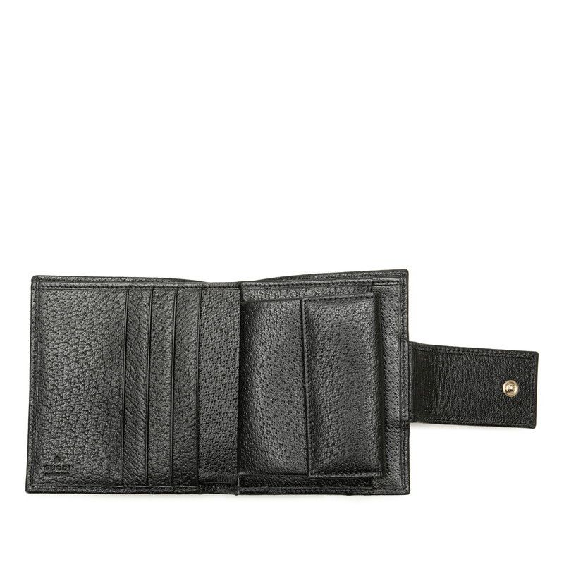 Gucci Gucci Gucci GG Canvas Abby Line Bifold Wallet Black Canvas Short Wallet 1414211 in Very Good Condition Size ONE SIZE - 5 Thumbnail