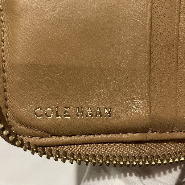 Other Other Cole Haan Beige Bifold Wallet PVC Leather Canvas Short Wallet in Good Condition Size ONE SIZE - 4 Thumbnail