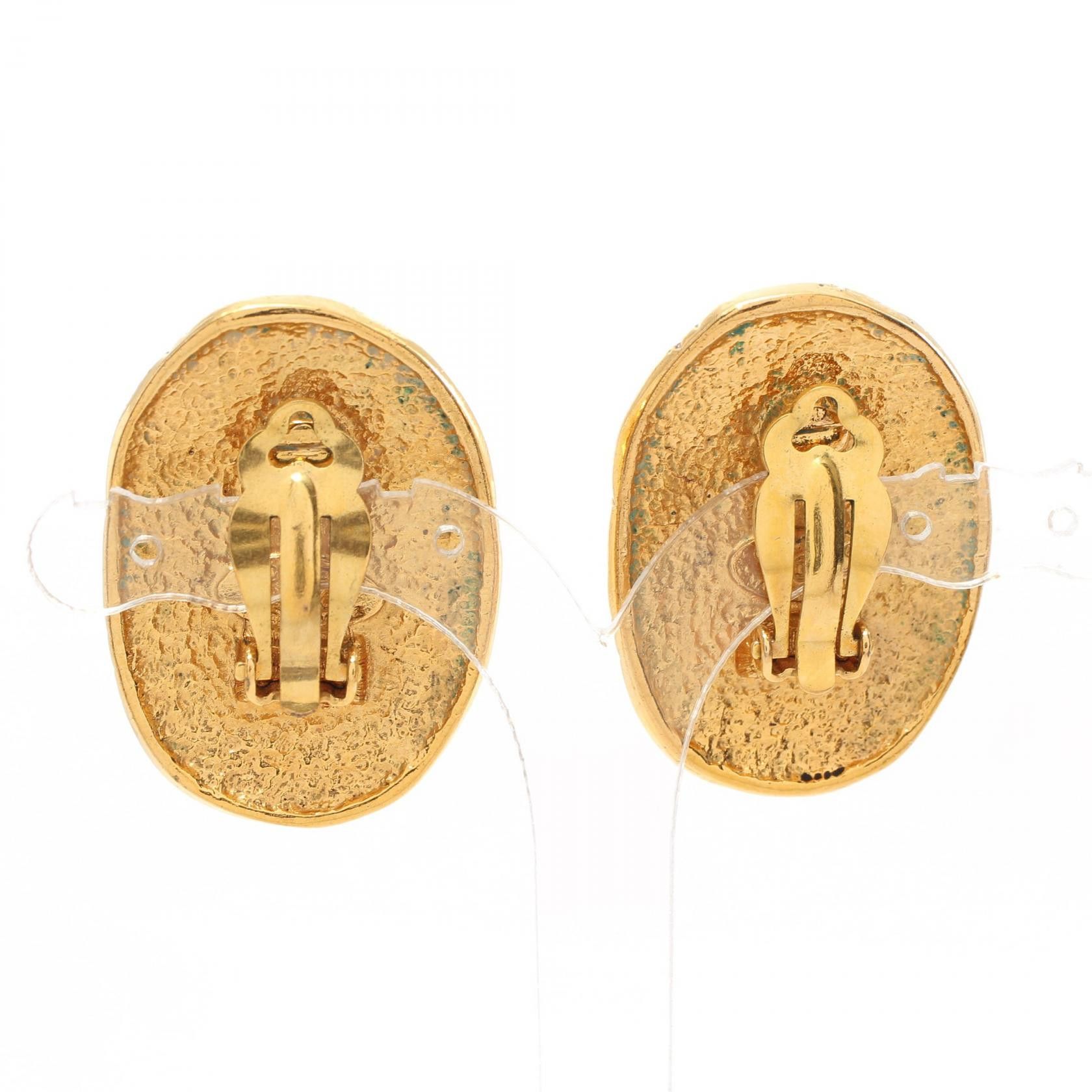 Chanel Chanel CC Crown Clip On Earrings Metal Earrings in Very Good Condition Size ONE SIZE - 2 Thumbnail