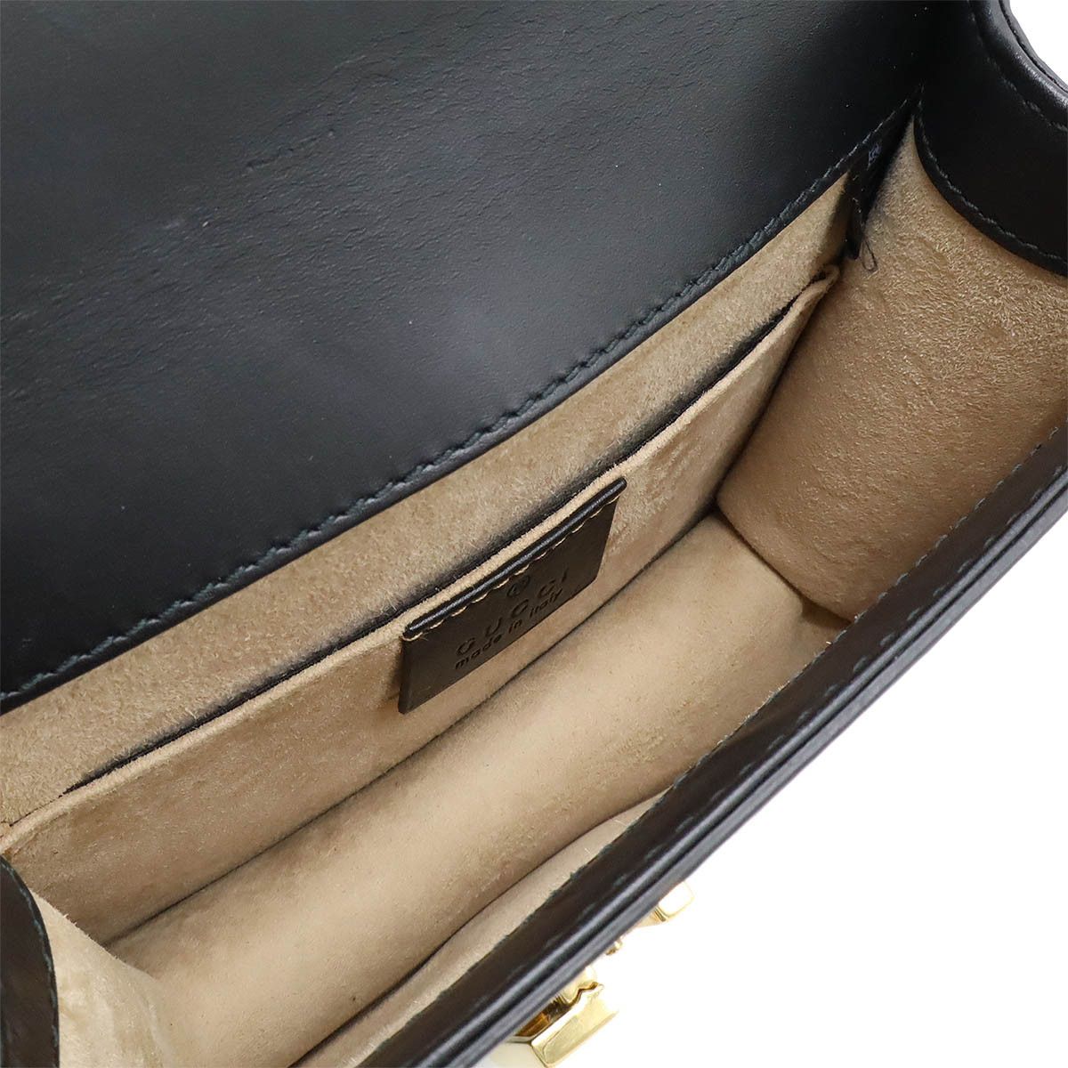 Gucci Gucci Gucci Sylvie Leather Mini Chain Bag Black Leather Crossbody Bag 431666 in Very Good Condition Size ONE SIZE - 7 Thumbnail